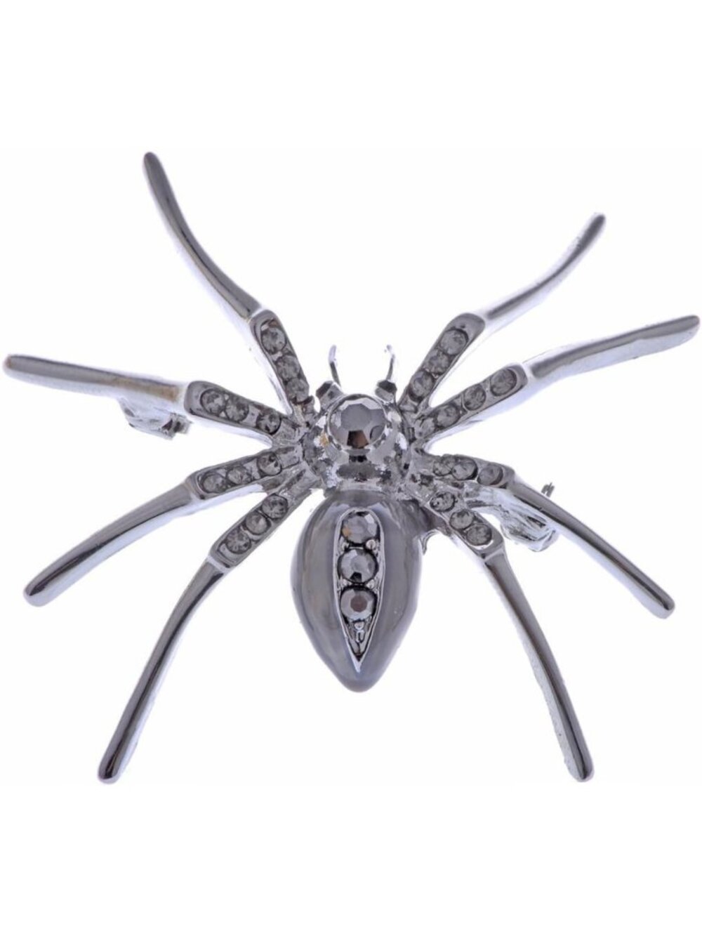 Sparkling Enamel Rhinestone Halloween Spider Brooch Pin - Fashion Jewelry
